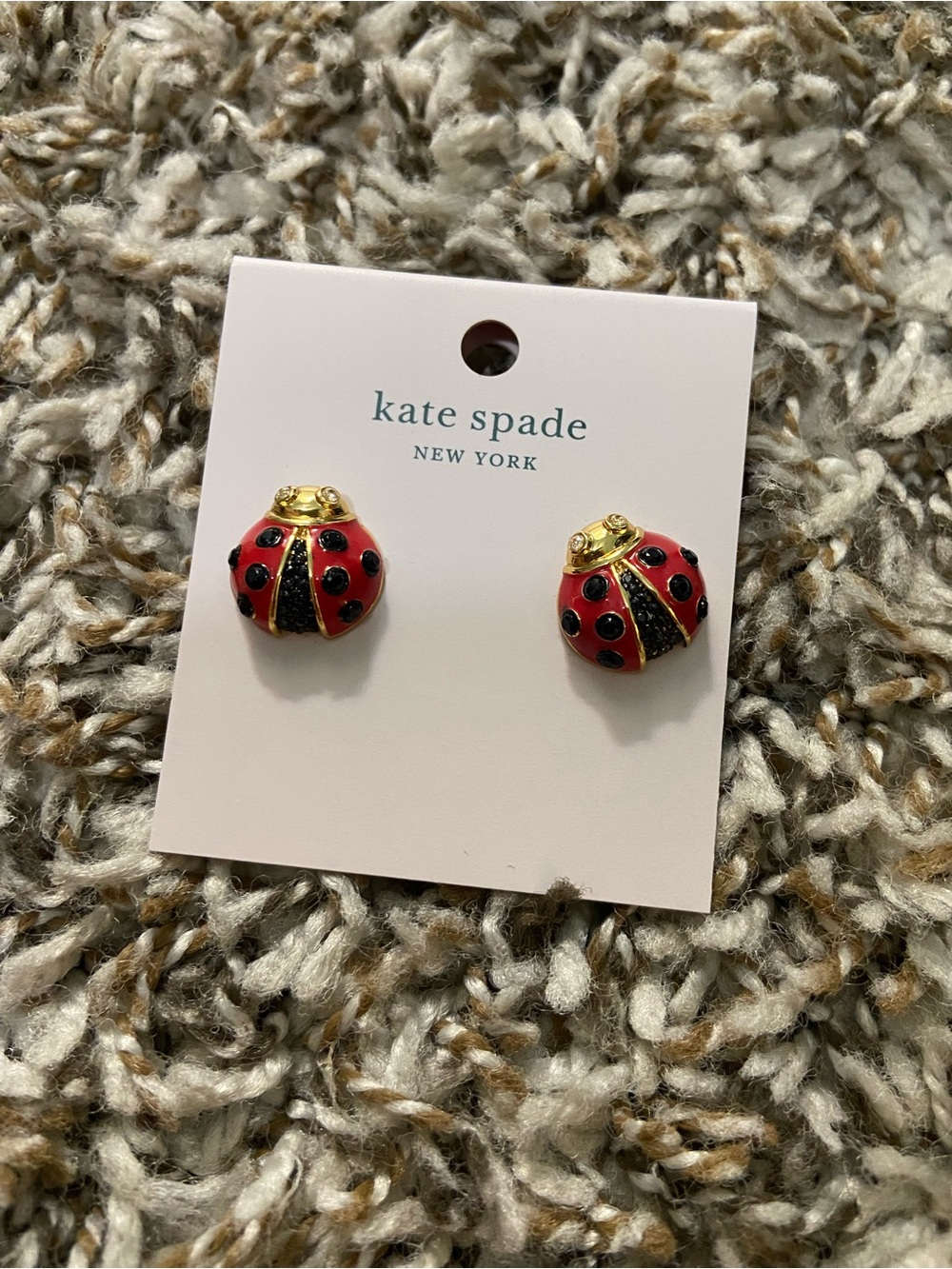 Kate Spade Red Ladybug Stud Earrings